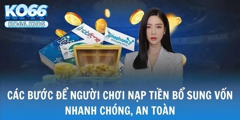 KO66 - Link Truy Cập Mới Nhất 2025 - Đăng Ký +88K 32 Các bước để người chơi nạp tiền bổ sung vốn nhanh chóng, an toàn